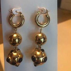 Mango MNG gold pierced dangling earrings